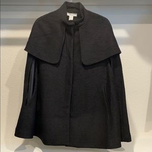 H&M black cape coat sz XS
